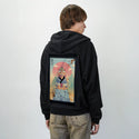 croakerandmeowster patch on male essential zip hoodie in after hours