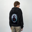 crow patch on male essential zip hoodie in after hours