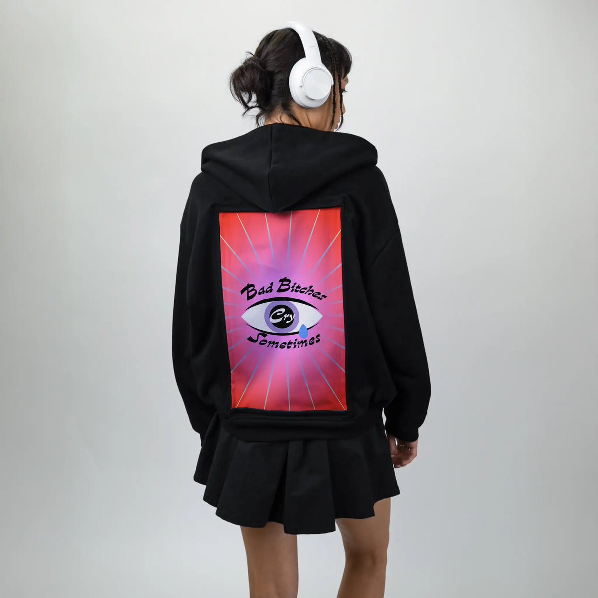 crysometimes patch on female essential zip hoodie in after hours