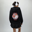 cutebutpsycho patch on female essential zip hoodie in after hours