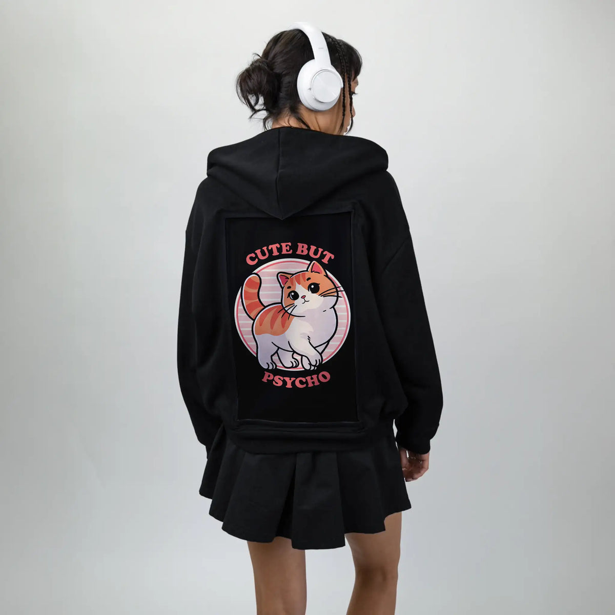 cutebutpsycho patch on female essential zip hoodie in after hours