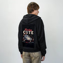cutemightcurse patch on male essential zip hoodie in after hours