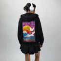 cyberedo patch on female essential zip hoodie in after hours