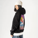 cyberedo patch on female retro cord hoodie in onyx
