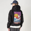 cyberedo patch on male retro cord hoodie in onyx