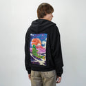 cyberkoi patch on male essential zip hoodie in after hours