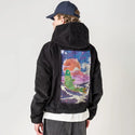 cyberkoi patch on male retro cord hoodie in onyx