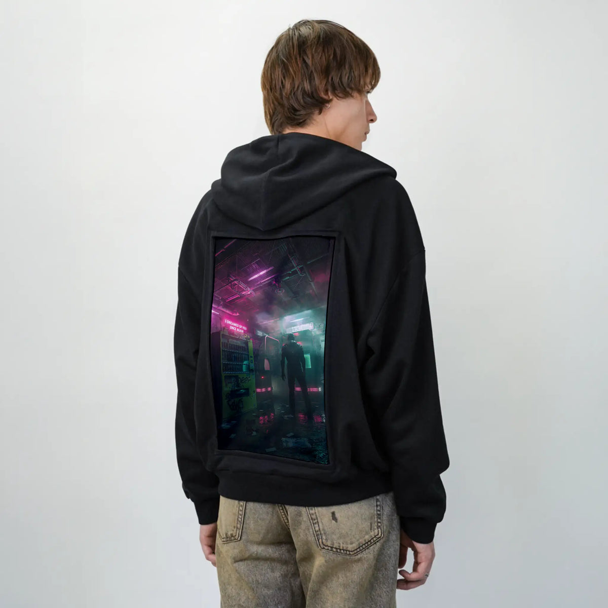 cybervendingmachine patch on male essential zip hoodie in after hours