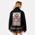 daemonburger patch on female atelier canvas jacket in nightfall