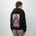 daemonburger patch on male essential zip hoodie in after hours