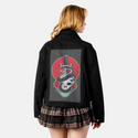 daggerskull patch on female atelier canvas jacket in nightfall