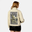 dapperoctopus patch on female atelier canvas jacket in tan