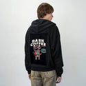 darkcoffee patch on male essential zip hoodie in after hours