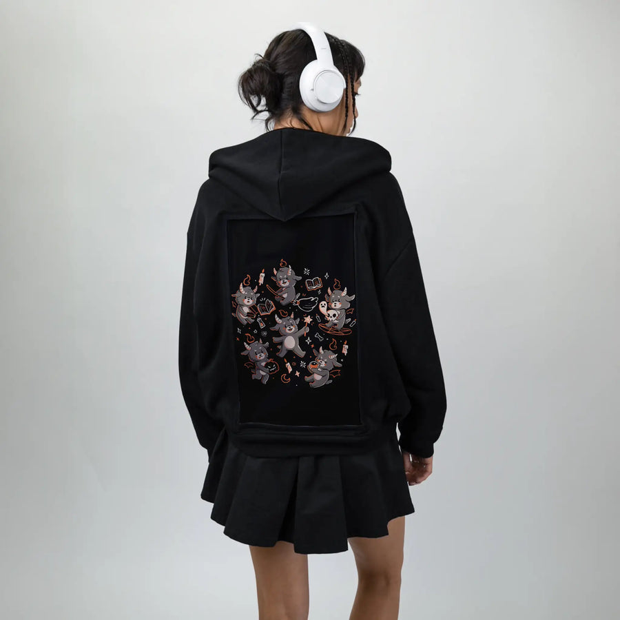 darkcuties patch on female essential zip hoodie in after hours