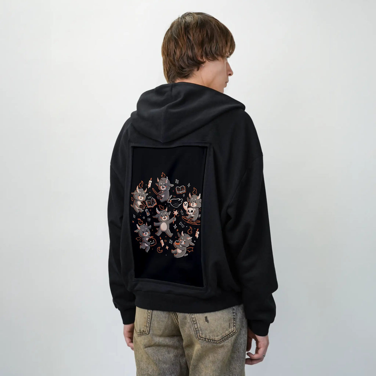 darkcuties patch on male essential zip hoodie in after hours