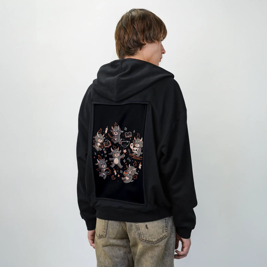 darkcuties patch on male essential zip hoodie in after hours