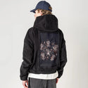 darkcuties patch on male retro cord hoodie in onyx
