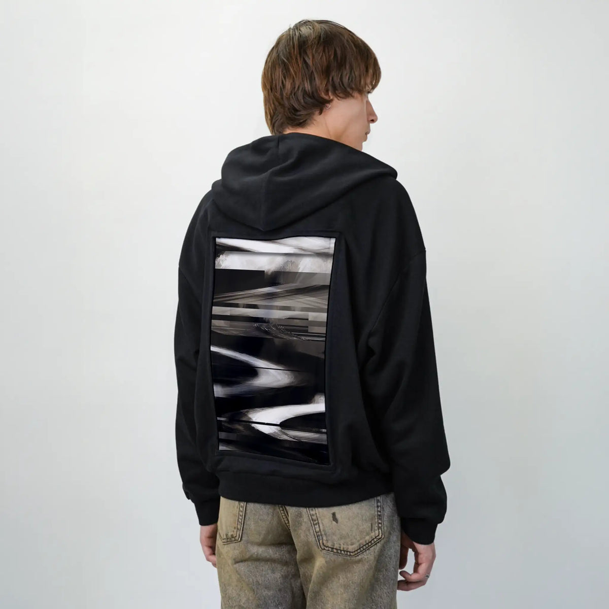 day1journey patch on male essential zip hoodie in after hours