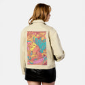 daydream patch on female atelier canvas jacket in tan