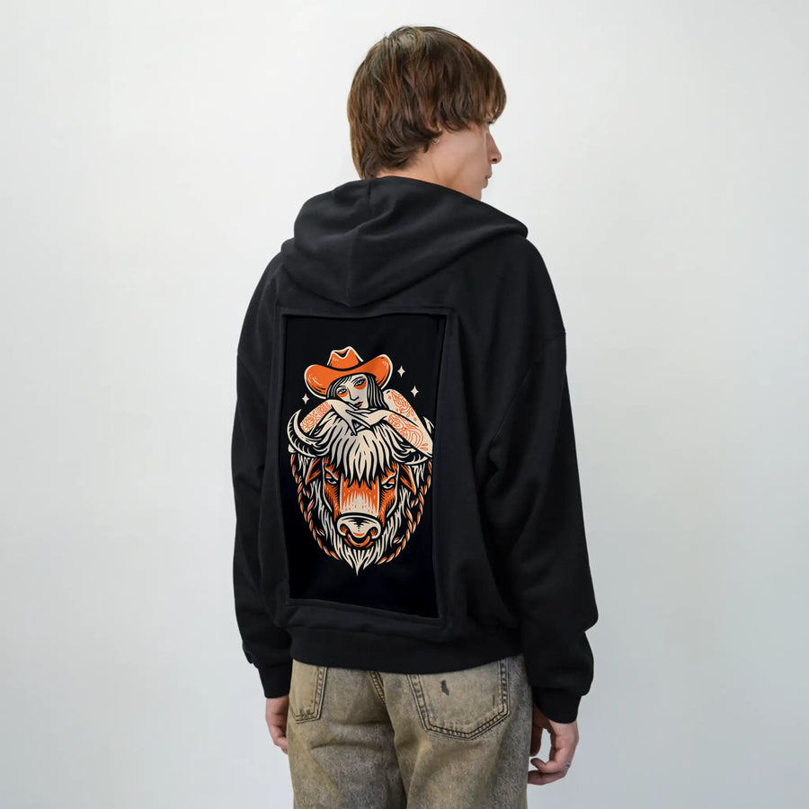 daydreamer patch on male essential zip hoodie in after hours
