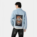 daydreamer patch on male og denim jacket in oceanside
