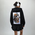 deadbeforedecaf patch on female essential zip hoodie in after hours