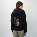 deathandmusic patch on male essential zip hoodie in after hours