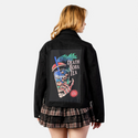 deathbobatea patch on female atelier canvas jacket in nightfall