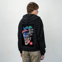 deathbobatea patch on male essential zip hoodie in after hours