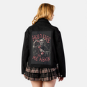 deathcall patch on female atelier canvas jacket in nightfall