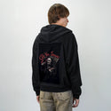 deathseeyousoon patch on male essential zip hoodie in after hours