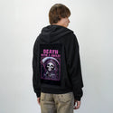 deathwithasmile patch on male essential zip hoodie in after hours