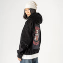 definenaughty patch on female retro cord hoodie in onyx