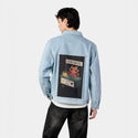 demonade patch on male og denim jacket in oceanside