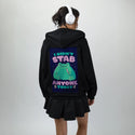 didntstab patch on female essential zip hoodie in after hours