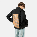 dimsum patch on male og denim jacket in raven