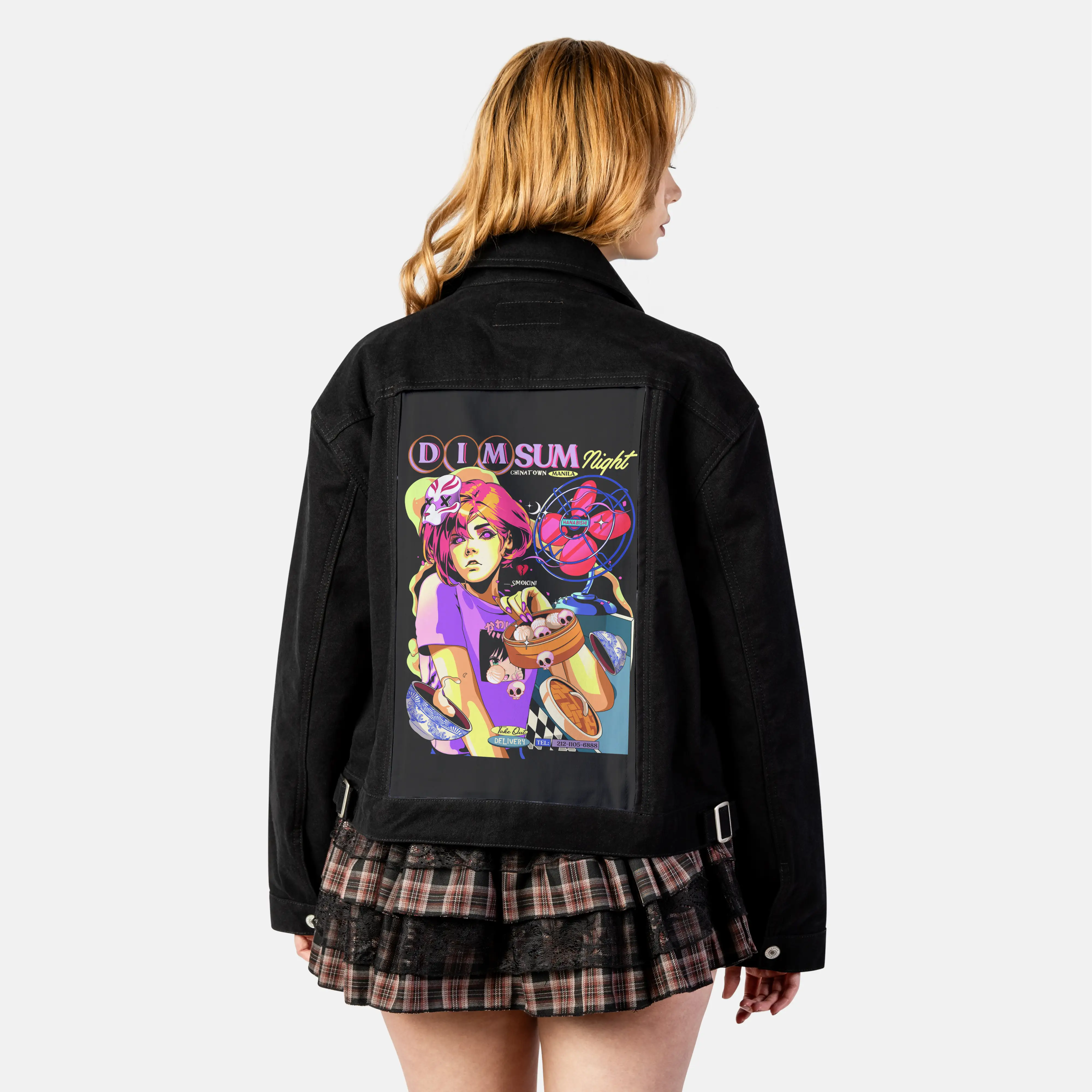 dimsumnight patch on female atelier canvas jacket in nightfall