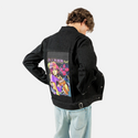 dimsumnight patch on male og denim jacket in raven