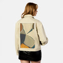 disbursal patch on female atelier canvas jacket in tan