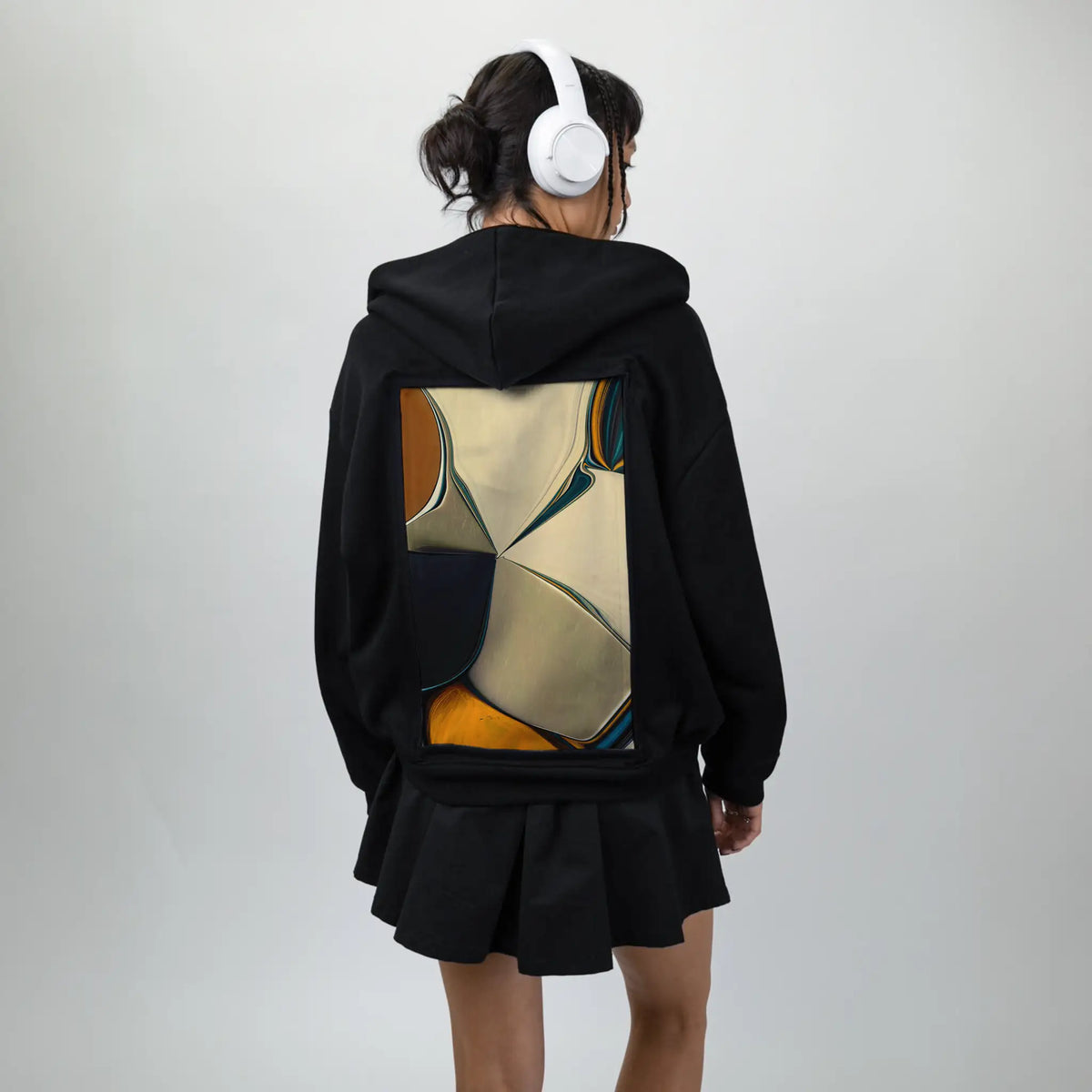 disbursal patch on female essential zip hoodie in after hours