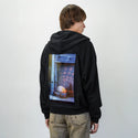 discoball patch on male essential zip hoodie in after hours