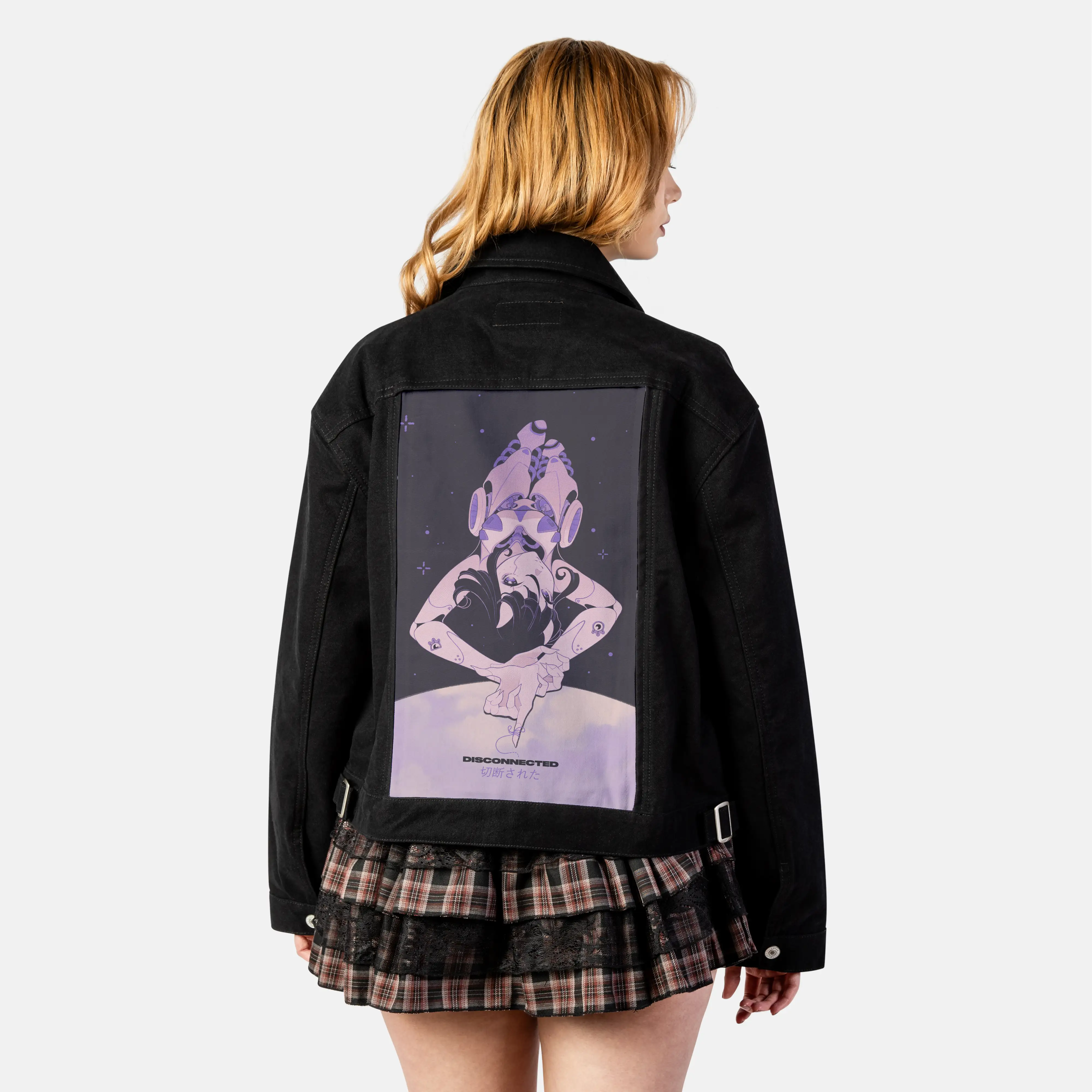 disconnected patch on female atelier canvas jacket in nightfall