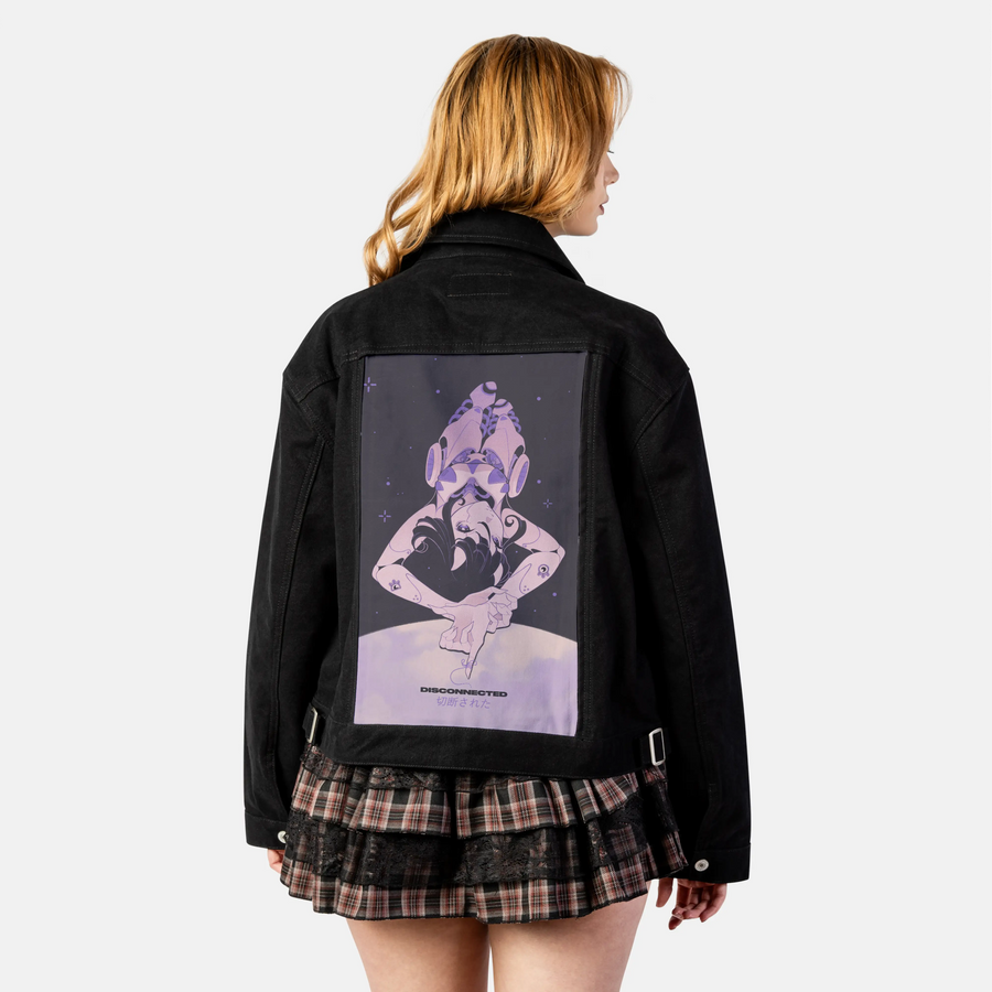 disconnected patch on female atelier canvas jacket in nightfall