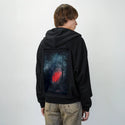 displaceddark patch on male essential zip hoodie in after hours