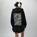 divinejustice patch on female essential zip hoodie in after hours