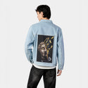 divinelyreimagined patch on male og denim jacket in oceanside