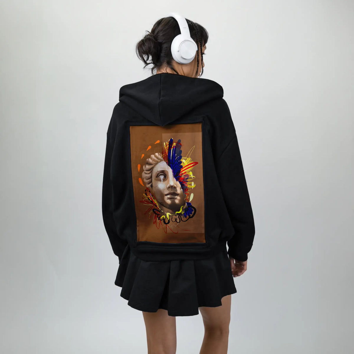 divinelyreimaginedchroma patch on female essential zip hoodie in after hours