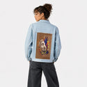 divinelyreimaginedchroma patch on female og denim jacket in oceanside