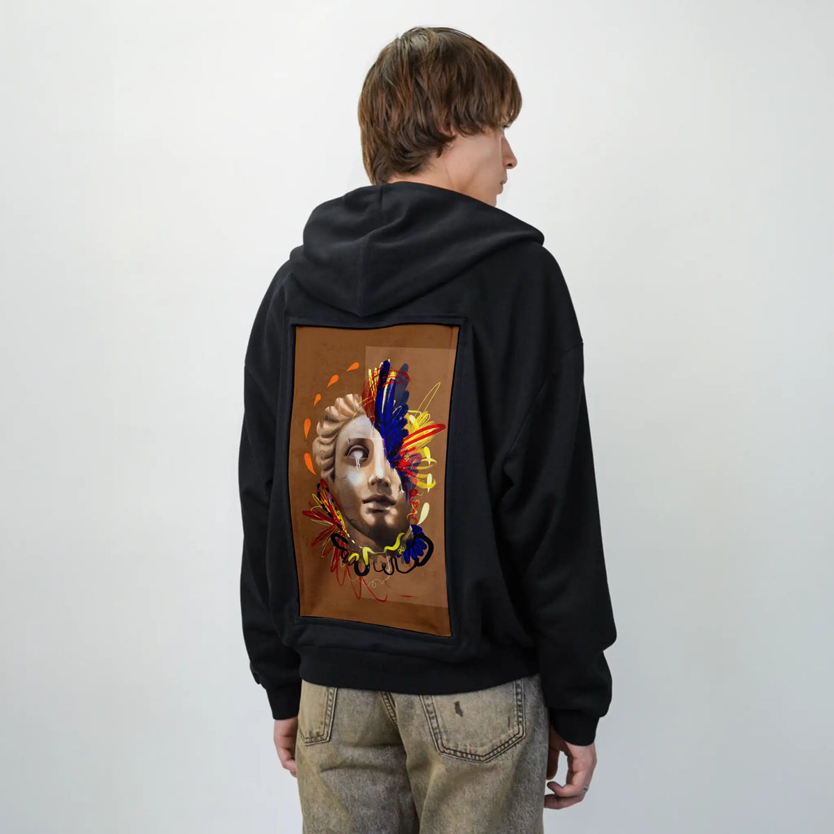 divinelyreimaginedchroma patch on male essential zip hoodie in after hours
