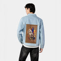 divinelyreimaginedchroma patch on male og denim jacket in oceanside